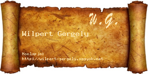 Wilpert Gergely névjegykártya